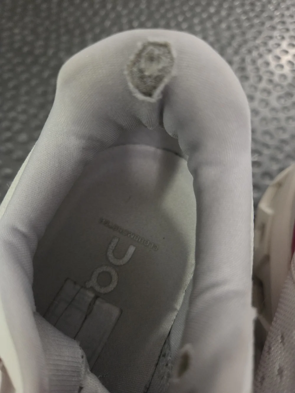 On Running Women's Light Gray Sneakers with Pink Accents